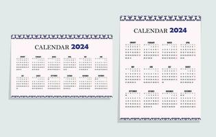 calendário para 2024 parede e mesa modelo vetor