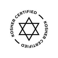 kosher certificado símbolo. internacional símbolo do kosher Comida. embalagem conceito. vetor