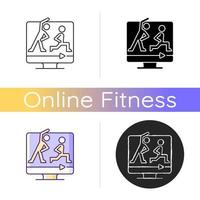 ícone de aulas de fitness online. vetor