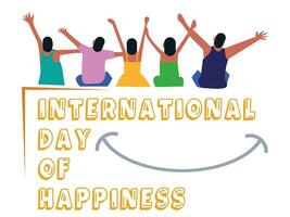 internacional dia do felicidade ilustração vetor