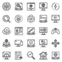 conjunto de ícones de tecnologia da informação - ilustração vetorial. vetor