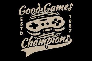 bons jogos campeões game pad vetor