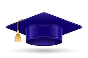 ilustração vetorial de chapéu de pós-graduação em faculdade e academia vetor