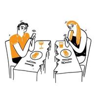 o casal janta vetor