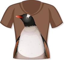 frente da camiseta com estampa de pinguim vetor