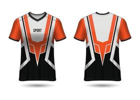 design de esporte de t-shirt. camisa de corrida. vista frontal e traseira uniforme. vetor