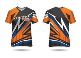 design de esporte de t-shirt. camisa de corrida. vista frontal e traseira uniforme. vetor