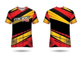 design de esporte de t-shirt. camisa de corrida. vista frontal e traseira uniforme. vetor