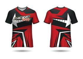 design de esporte de t-shirt. camisa de corrida. vista frontal e traseira uniforme. vetor