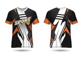 design de esporte de t-shirt. camisa de corrida. vista frontal e traseira uniforme. vetor