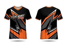 design de esporte de t-shirt. camisa de corrida. vista frontal e traseira uniforme. vetor