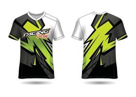 design de esporte de t-shirt. camisa de corrida. vista frontal e traseira uniforme. vetor