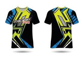 design de esporte de t-shirt. camisa de corrida. vista frontal e traseira uniforme. vetor