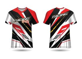 design de esporte de t-shirt. camisa de corrida. vista frontal e traseira uniforme. vetor