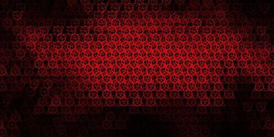 padrão de vetor vermelho escuro com elementos mágicos.