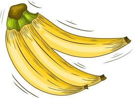 estilo de desenho de ilustração de banana. mão desenhada banana. banana amarela vetor