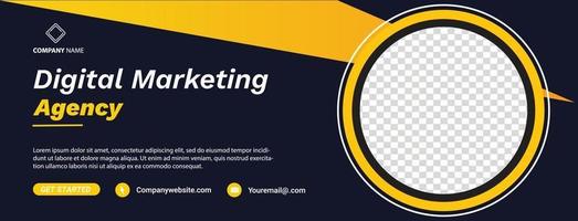modelo de capa de mídia social de promoção de marketing de negócios digitais vetor