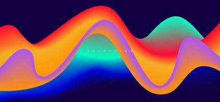 fundo de vetor de onda líquida colorida dinâmica
