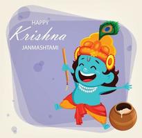 krishna personagem de desenho animado engraçado vetor