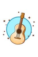 ilustração dos desenhos animados do ícone da guitarra acústica vetor