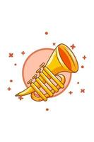 ilustração dos desenhos animados do ícone do instrumento musical trompete vetor