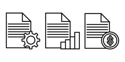 documento linha ícone. papel ícone Projeto para negócios, apresentação, rede vetor