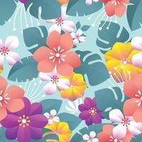 fabuloso colorido floral sem costura, design de impressão têxtil vetor