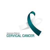 fitas de consciência verde-azulada e branca do câncer cervical vetor