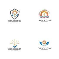 logo church.christian symbol, the bible and the cross vetor