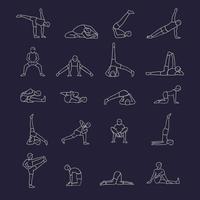 Ícones de posições de ioga vetor