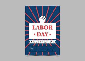 design de modelo de panfleto de celebração do dia do trabalho. pôster de evento do dia do trabalho vetor