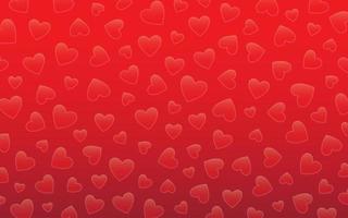 fundo vermelho com motivo de coração e textura vetor