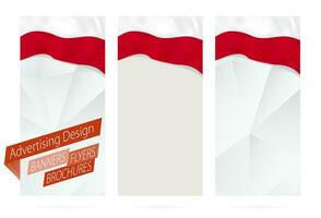 Projeto do bandeiras, panfletos, brochuras com bandeira do Polônia. vetor