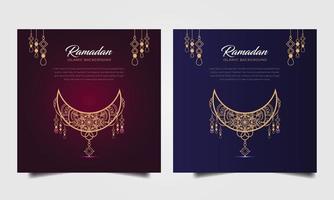 fundo islâmico Ramadã com lua. festival social pós-islâmico vetor