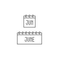 Junho calendário logotipo ícone vetor