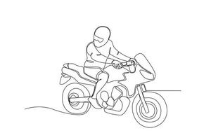uma piloto equitação uma motocicleta vetor