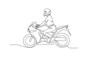 uma cavaleiro equitação uma motocicleta vetor