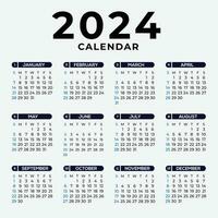 Novo ano 2024 simples calendário Projeto vetor