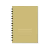 caderno com cor cobrir e espiral vinculativo. realista caderno em branco fundo. vetor