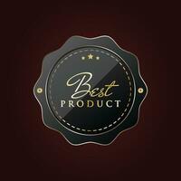 vetor melhor produtos vendedor Preto e dourado rótulo Projeto