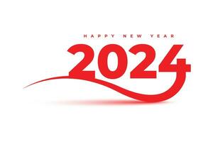feliz Novo ano 2024 moderno criativo vermelho tipografia texto logotipo Projeto vetor