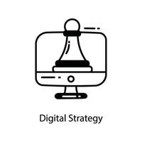 digital estratégia rabisco ícone Projeto ilustração. marketing símbolo em branco fundo eps 10 Arquivo vetor