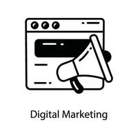 digital marketing rabisco ícone Projeto ilustração. marketing símbolo em branco fundo eps 10 Arquivo vetor