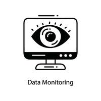 dados monitoramento rabisco ícone Projeto ilustração. trabalho em rede símbolo em branco fundo eps 10 Arquivo vetor