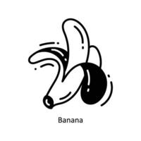 banana rabisco ícone Projeto ilustração. Comida e bebidas símbolo em branco fundo eps 10 Arquivo vetor