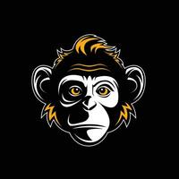 macaco vetor silhueta, retro logotipo, vintage, macaco cabeça, minimalismo, macaco linha arte, esporte logotipo