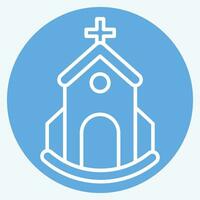 ícone igreja. relacionado para ícone construção símbolo. azul olhos estilo. simples Projeto editável. simples ilustração vetor