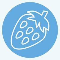 ícone morango. relacionado para fruta e vegetal símbolo. azul olhos estilo. simples Projeto editável. simples ilustração vetor