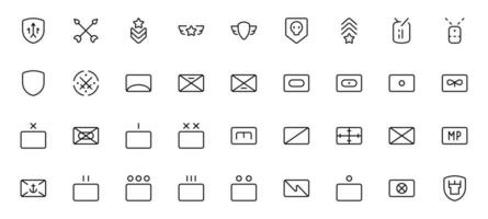 exército e militares ícone. classificação estrutura ícone. vetor ilustração. linear editável AVC. linha, sólido, plano linha, fino estilo e adequado para rede página, Móvel aplicativo, interface do usuário, ux Projeto.