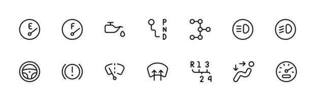 painel de controle ícone. carro painel de controle painel indicadores ícone. vetor ilustração. linear editável AVC. linha, sólido, plano linha, fino estilo e adequado para rede página, Móvel aplicativo, interface do usuário, ux Projeto.